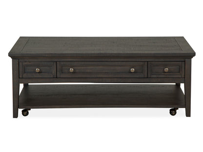 Westley Falls - Rectangular Cocktail Table With Casters - Graphite