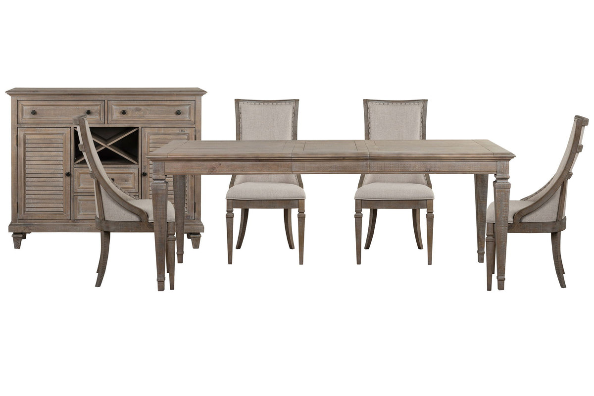 Lancaster - 6 Piece Extendable Rectangular Dining Table Set