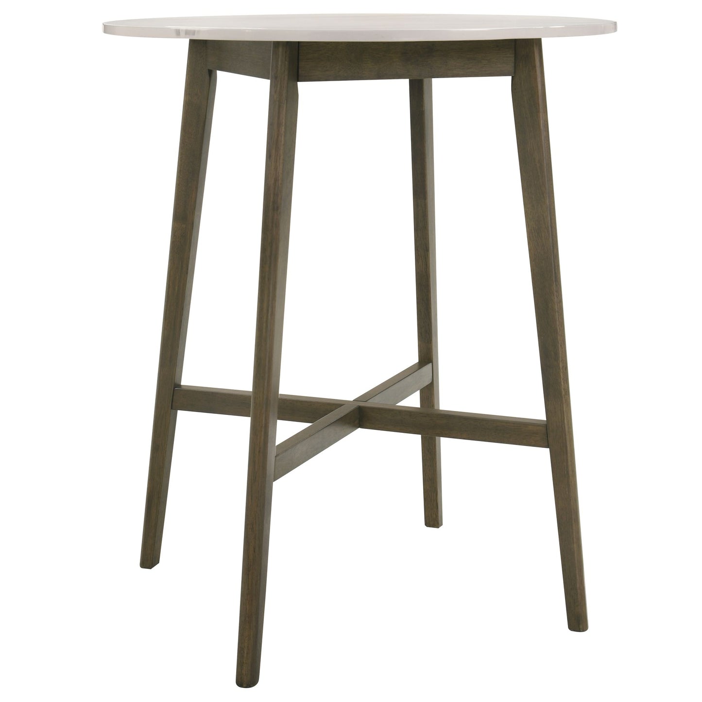 Jayla - 35.5" Marble Top Pub Table - Night Wenge / White