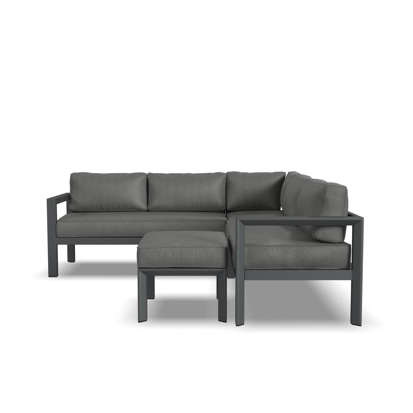 Grayton - 5 Seat Sectional, Ottoman - Dark Gray