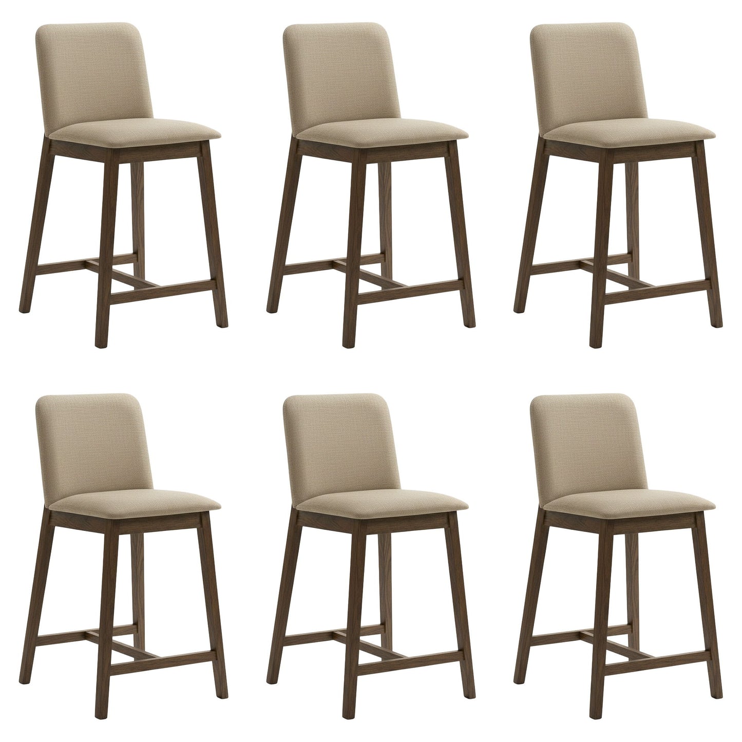 Allin - Upholstered Wood Counter Height Barstool
