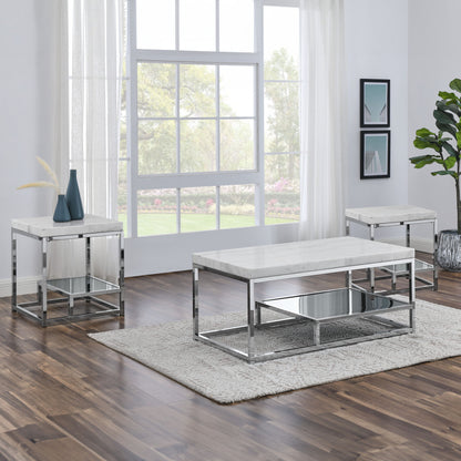 Aston - 3 Pieces Occasional Table Set - White