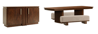 Reena - Extendable Trestle Dining Table Set