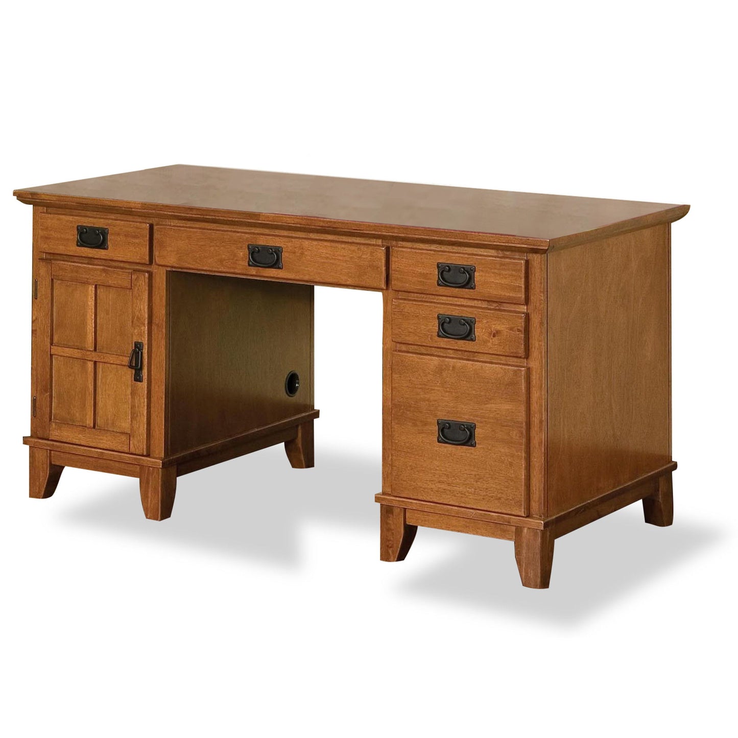 Arts & Crafts - Pedestal Desk - Light Brown