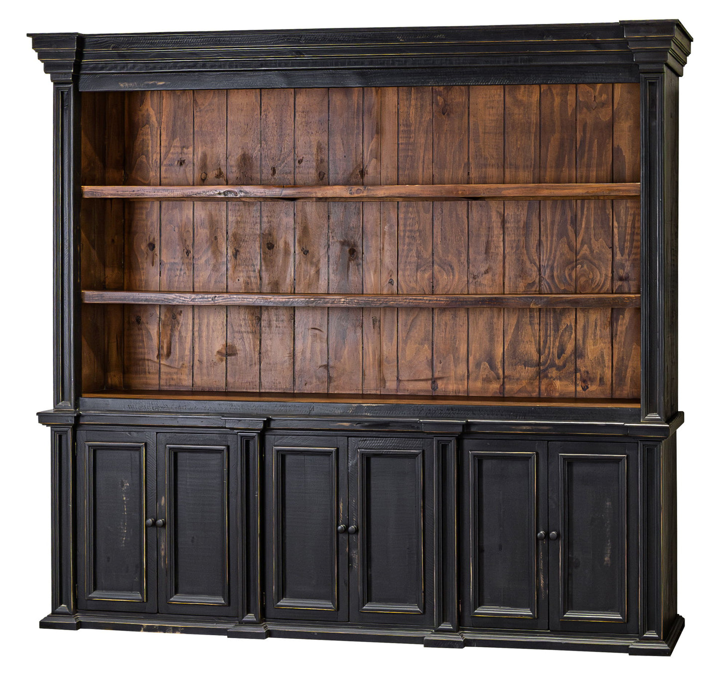 Eagleton - Hutch - Sanded Black / Caramel