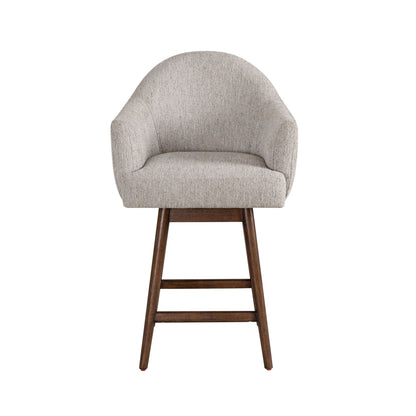 Jaxon - Brown Solid Wood Upholstered 26" Counter Height Swivel Barstool