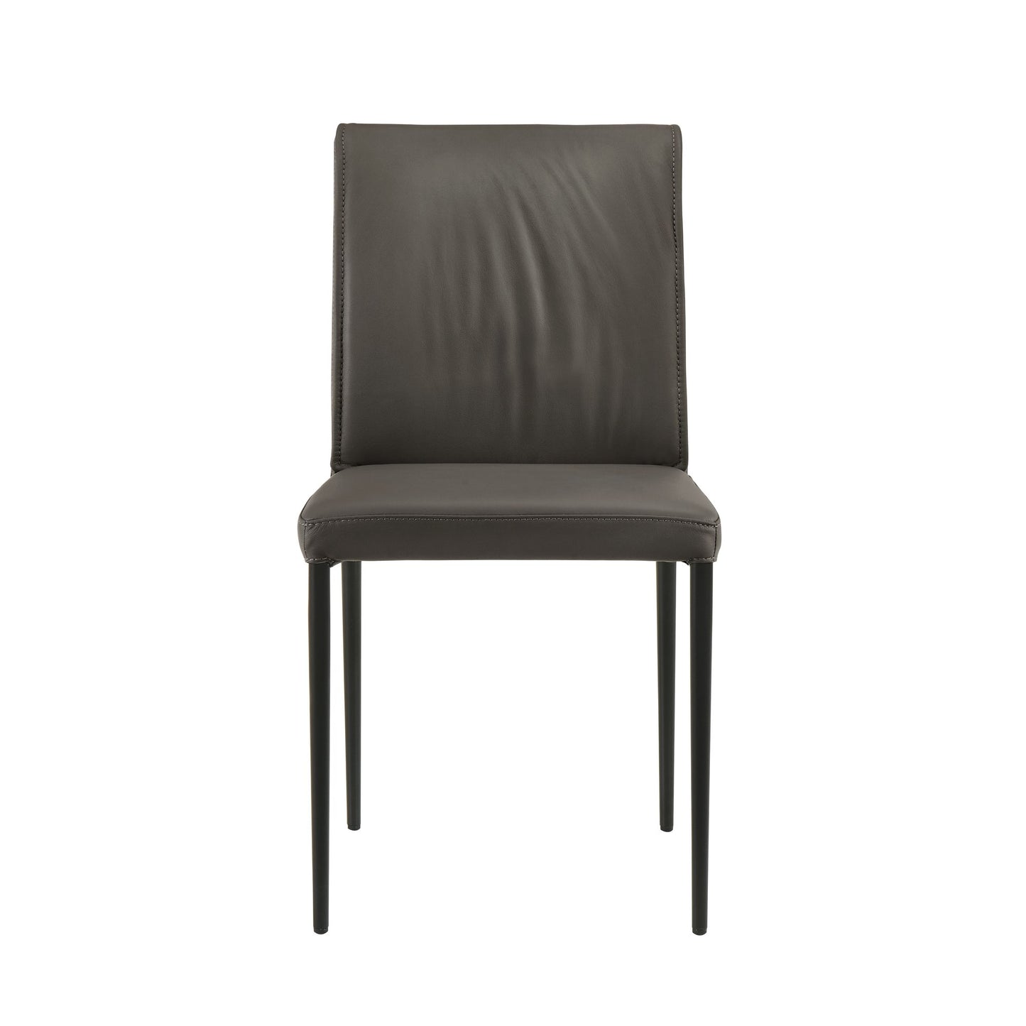 Meriam - Full Back Top Grain Leather Upholstered Metal Dining Chairs (Set of 2)