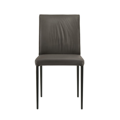 Meriam - Full Back Top Grain Leather Upholstered Metal Dining Chairs (Set of 2)