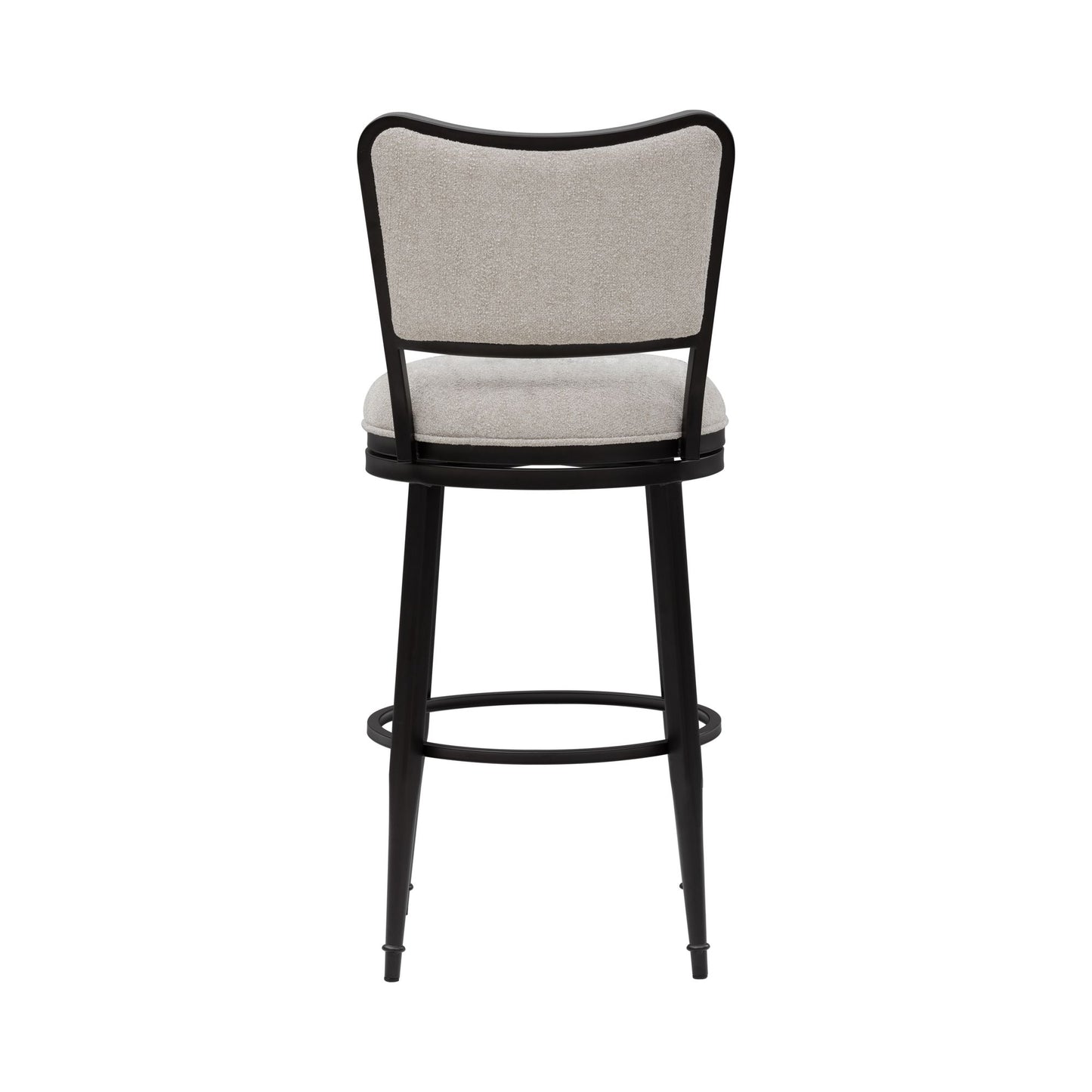 Baxter - Steel Frame Fabric Upholstered Swivel Bar Height Barstool