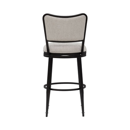 Baxter - Steel Frame Fabric Upholstered Swivel Bar Height Barstool