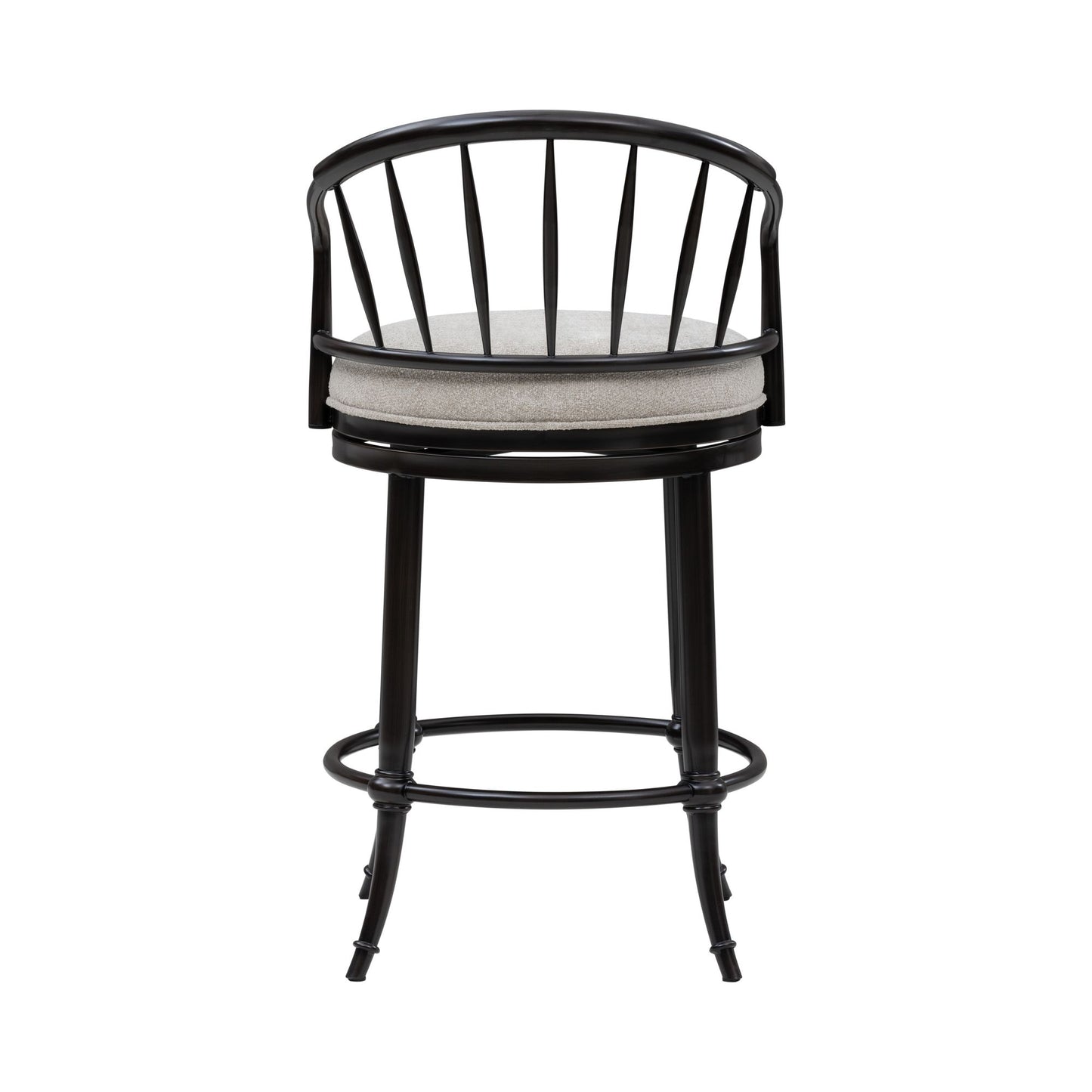 Luther - Commercial Grade Steel Frame Fabric Upholstered Swivel Counter Height Barstool