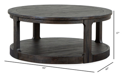 Boswell - Round Cocktail Table (With Casters) - Peppercorn