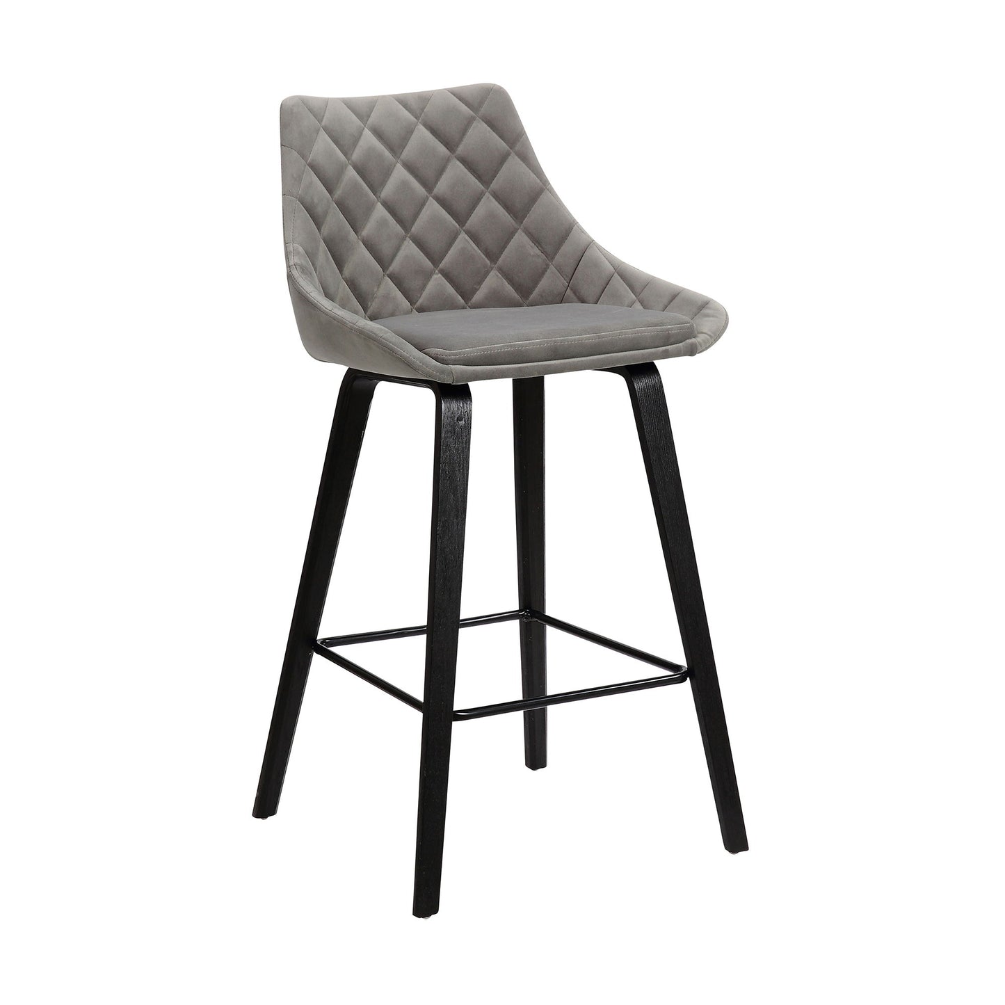 Dani - 26" Velvet Barstool - Black / Gray