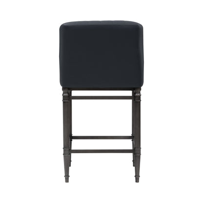 Marvin - Steel Frame Faux Leather Upholstered Counter Height Barstool