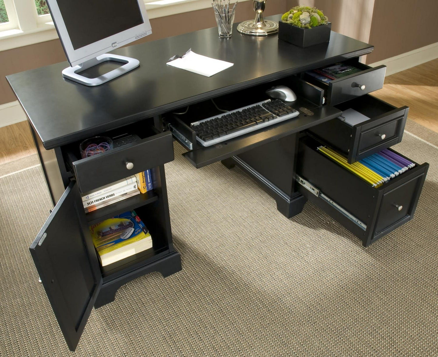 Bedford - Pedestal Desk - Black