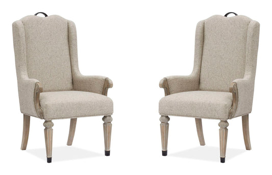 Marisol - Upholstered Host Arm Chair (Set of 2) - Fawn