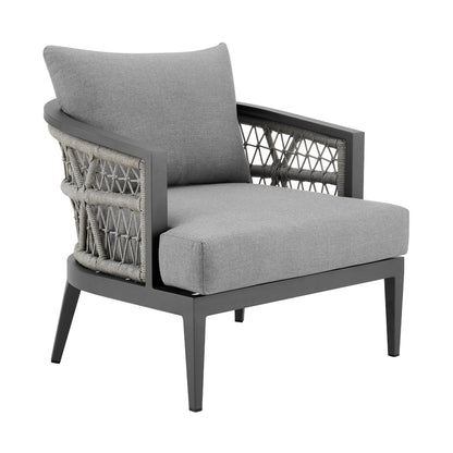 Zella - 4 Piece Outdoor Patio Conversation Set - Light Gray