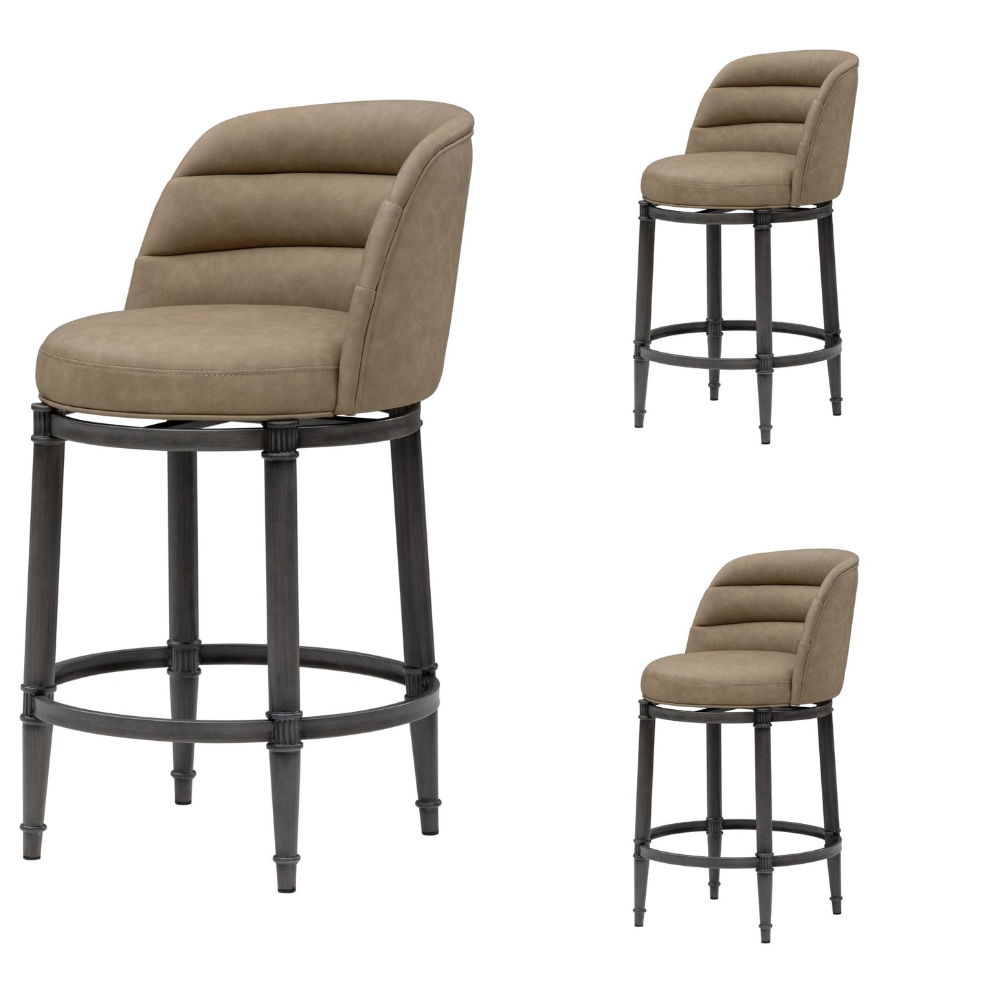 Eunice - Faux Leather Upholstered Swivel Counter Height Barstool