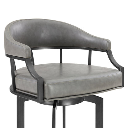 Pharaoh - Swivel Faux Leather Bar Stool - Mineral Finish
