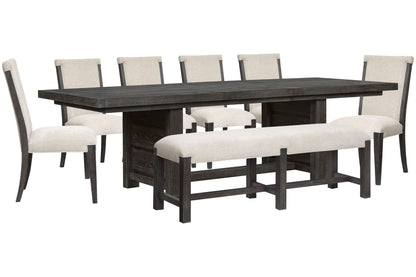 Plum Creek - 8 Piece Extendable Trestle Dining Table Set