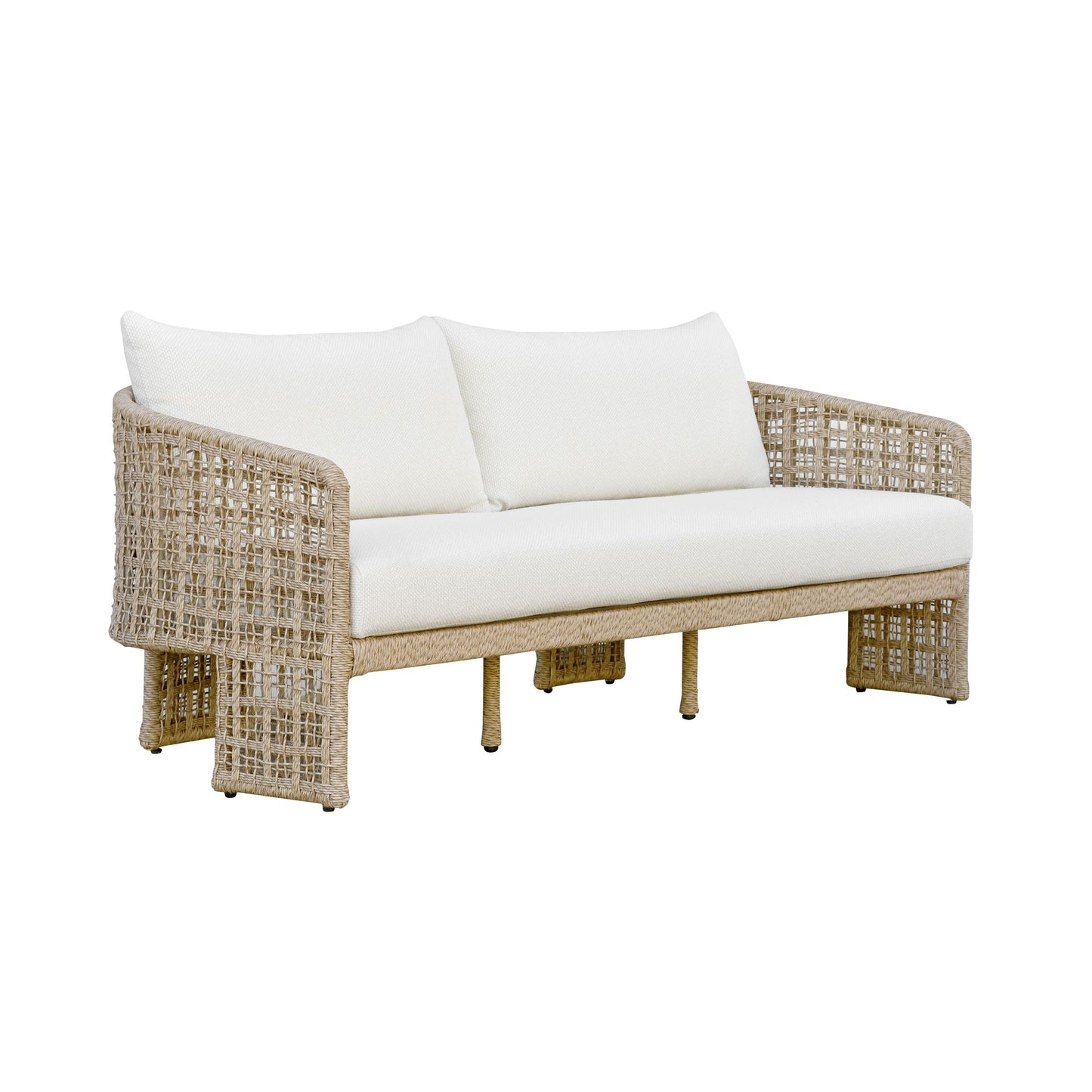 Driftbay - Powder Coated Metal Outdoor Conversation Set With Cushions