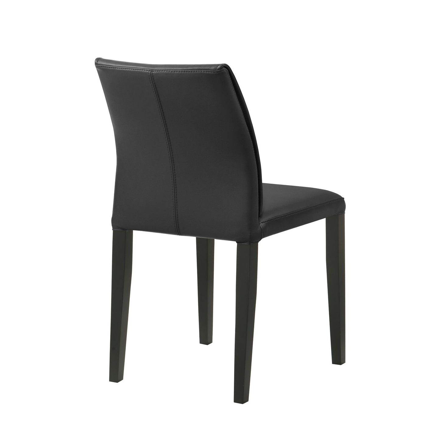 Velena - Full Back Top Grain Leather Upholstered Wood Dining Chairs (Set of 2) - Black