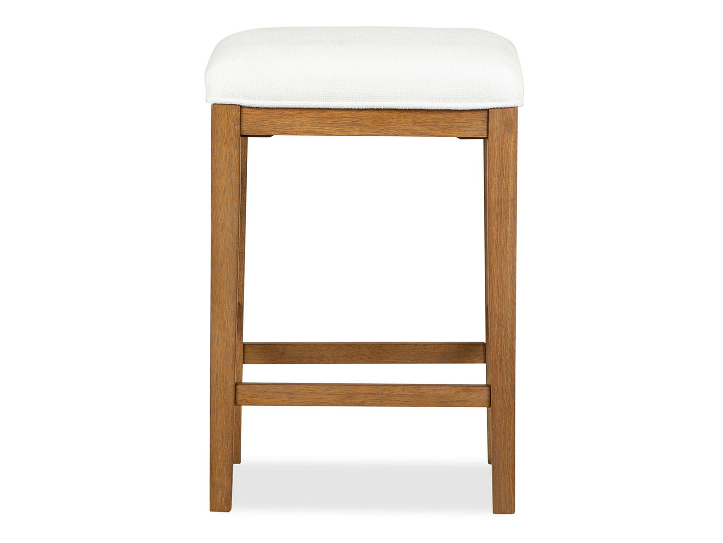 Lindon - White Upholstered Stool - Belgian Wheat