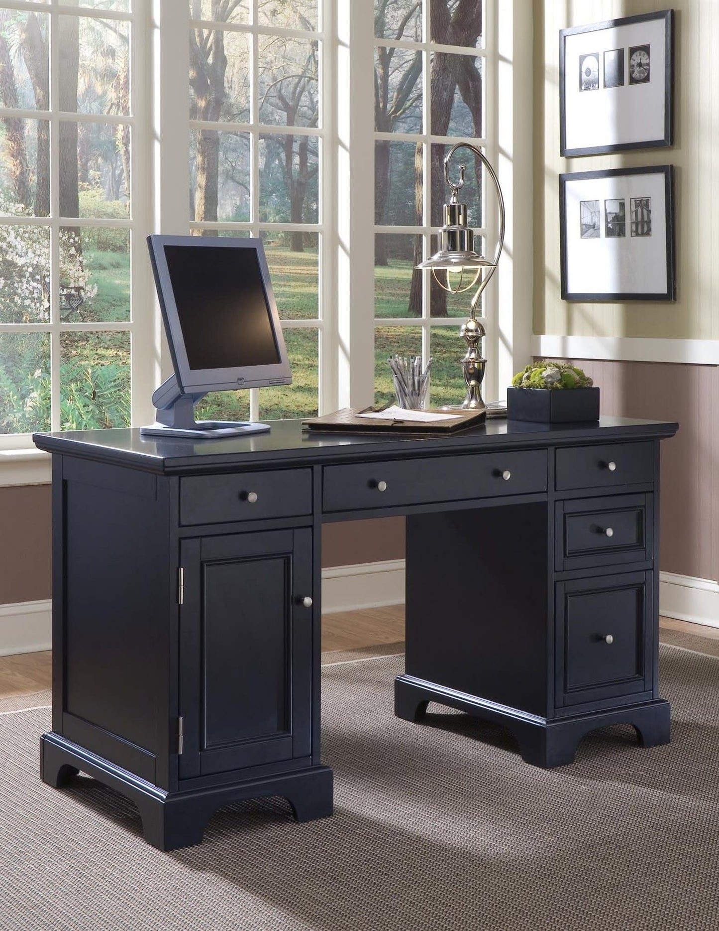 Bedford - Pedestal Desk - Black