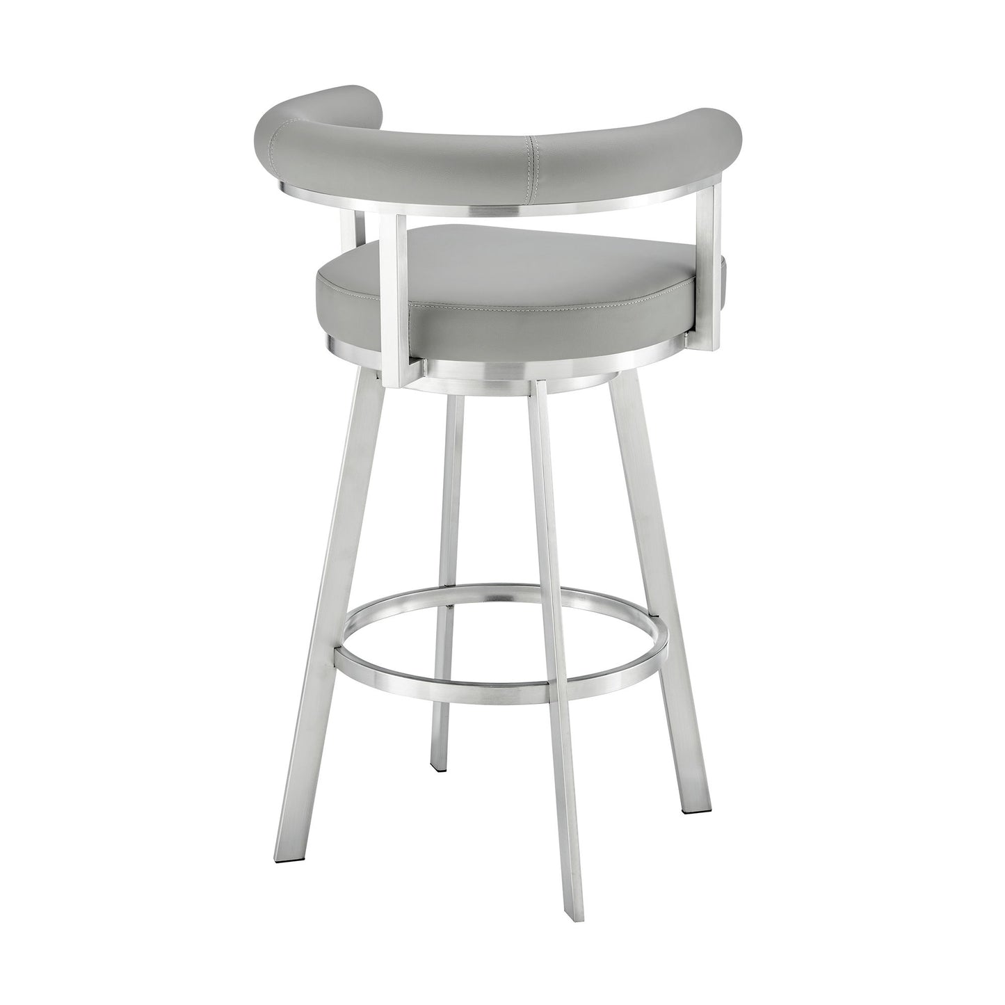 Nolagam - Swivel Bar Stool - Brushed Stainless Steel