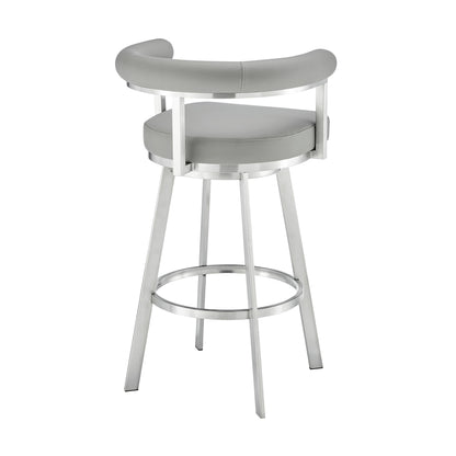 Nolagam - Swivel Bar Stool - Brushed Stainless Steel