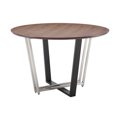 Joana Anastasia - 5 Piece Round Dining Table Set - Matte Black / Anchor Gray