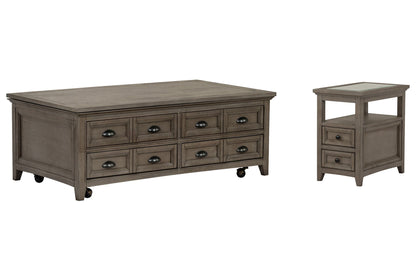 Paxton Place - Lift Top Storage Caster Cocktail Table Set