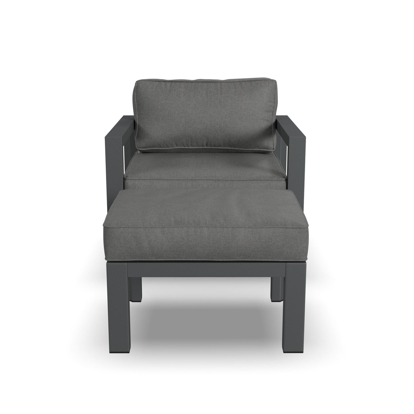 Grayton - Chair, Ottoman - Dark Gray
