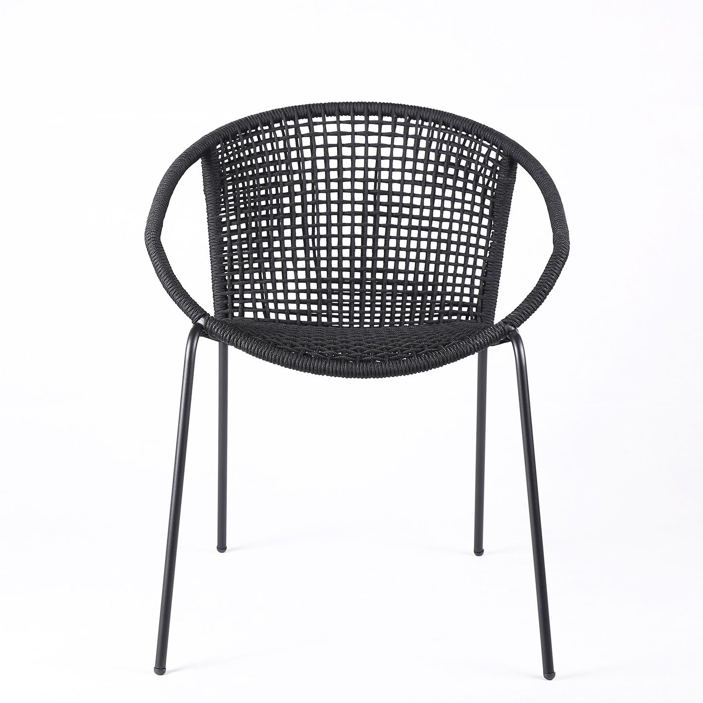 Snack - Indoor / Outdoor Stackable Steel Dining Chair (Set of 2) - Black
