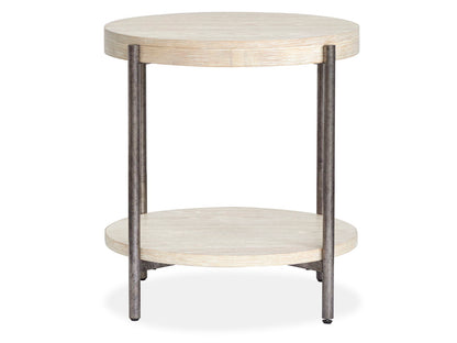 Jennings - Round End Table - Edgecomb Gray And Weathered Antique Nickel