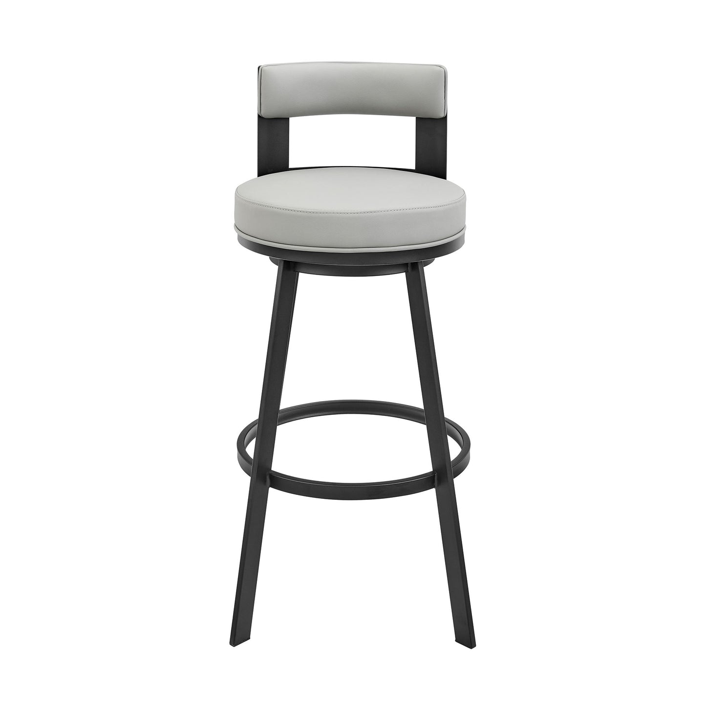 Lynof - Swivel Counter Stool - Black Finish