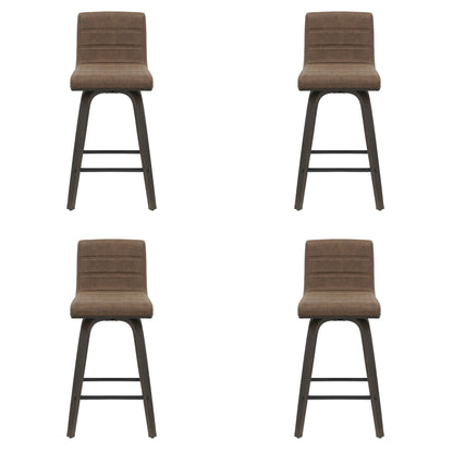 Vienna - 35.5" Swivel Counter Height Square Back Wood Bar Stool With Faux Leather Seat