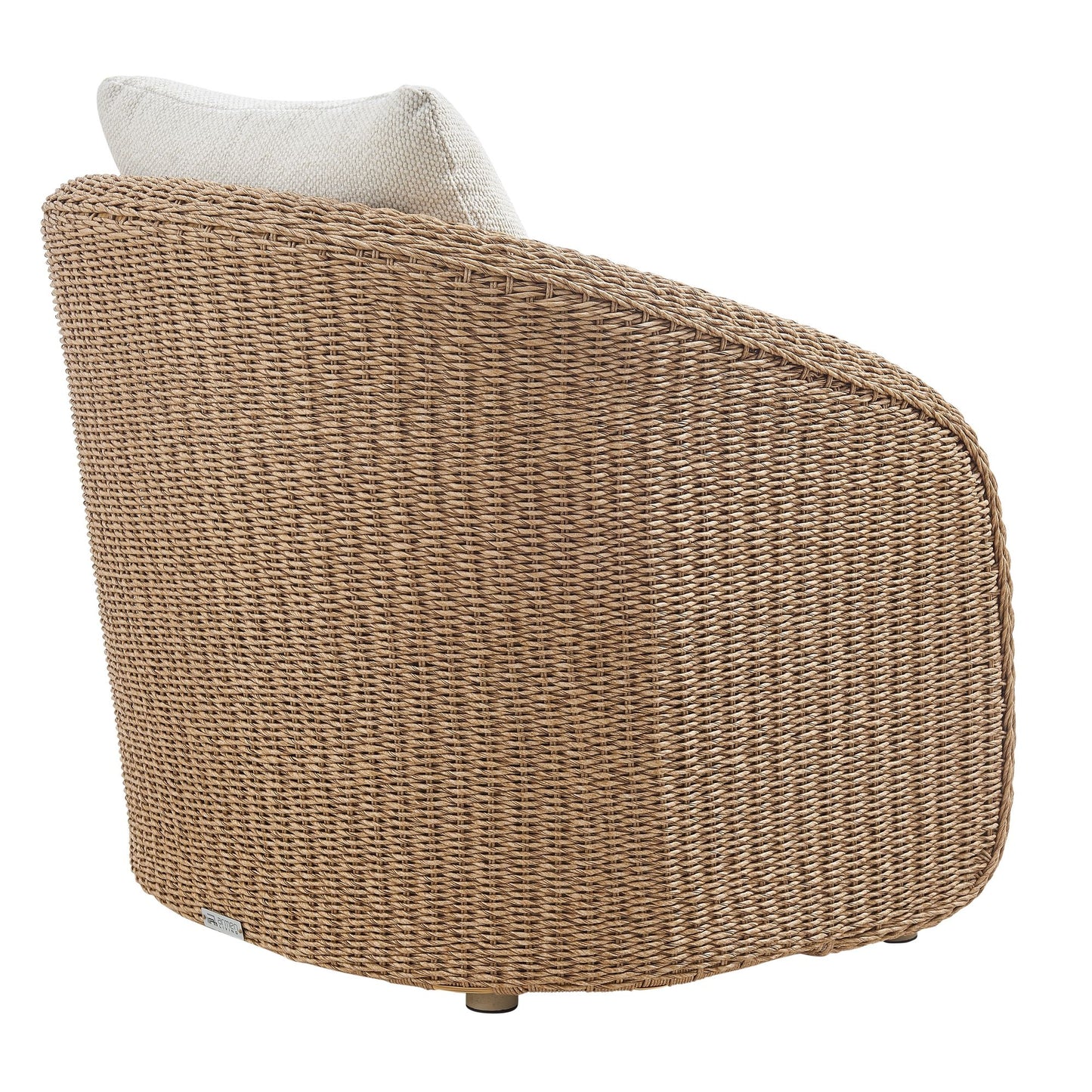 Pavilion - Rattan And Metal Outdoor Lounge Chair With Cushions - Boucle White / Natural
