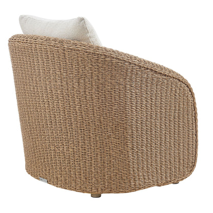 Pavilion - Rattan And Metal Outdoor Lounge Chair With Cushions - Boucle White / Natural