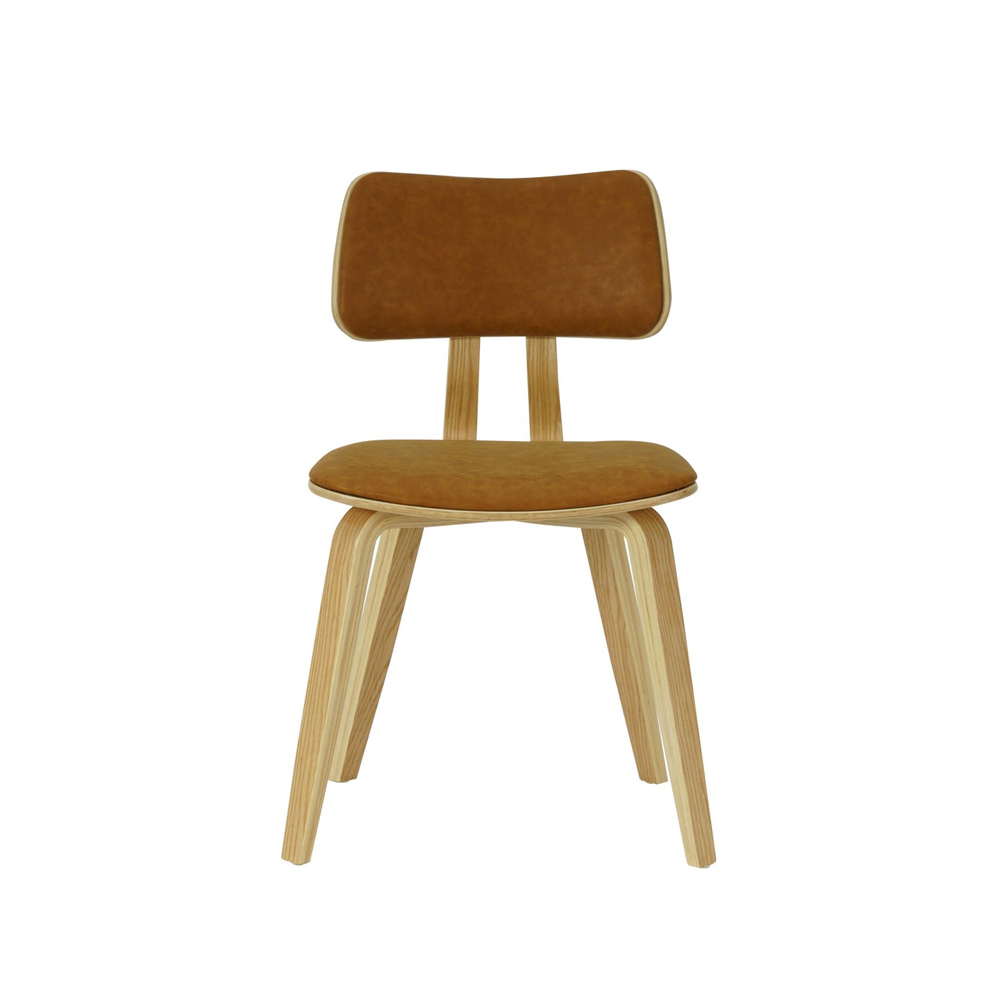 Jaguar - Curved Back Wood Dining Chair With Faux Leather Seat