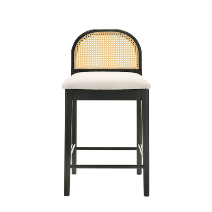 Lucio - Modern Farmhouse Wood Counter Height Kitchen Bar Stool