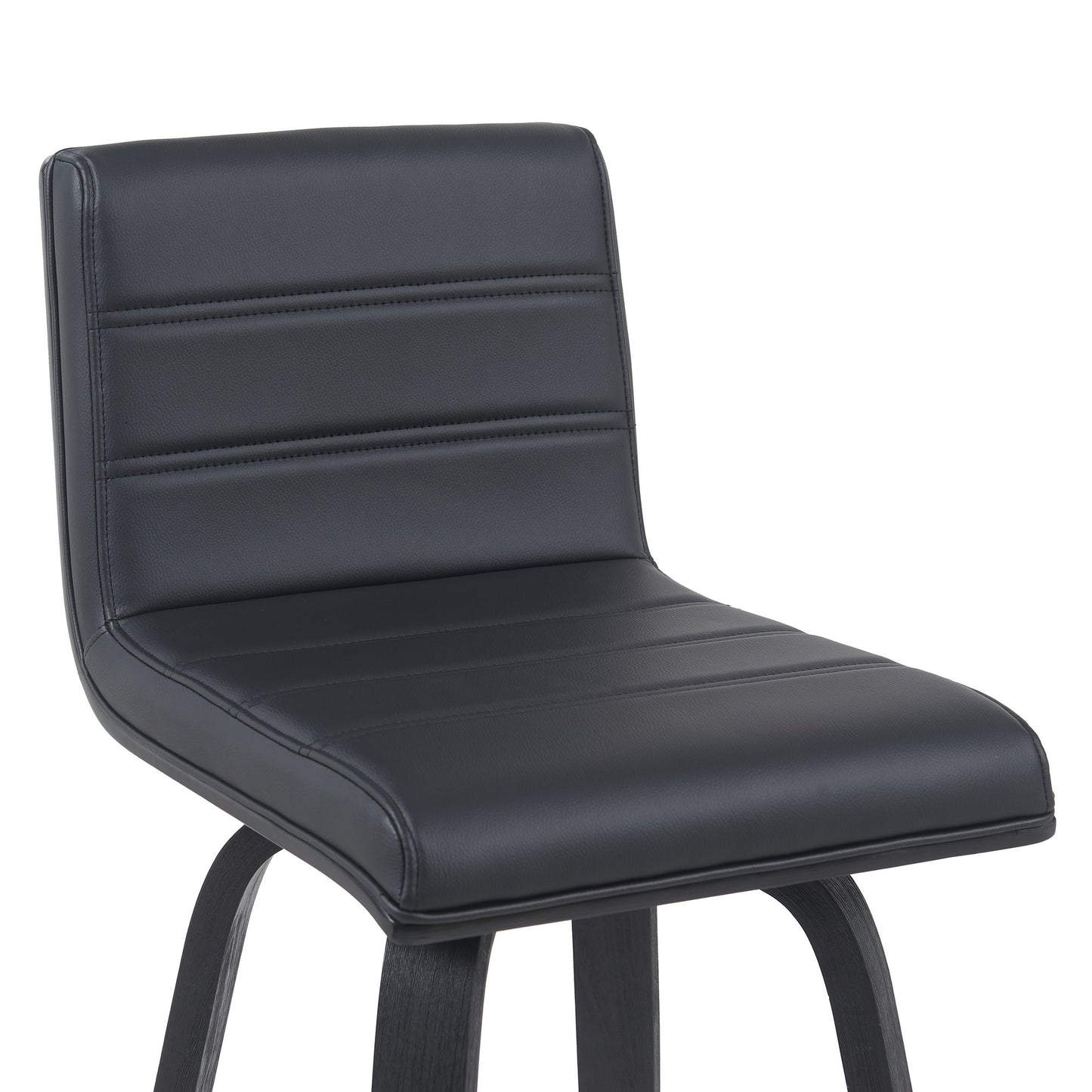 Vienna - Modern Counter Height Swivel Bar Stool - Black Brushed Wood Frame