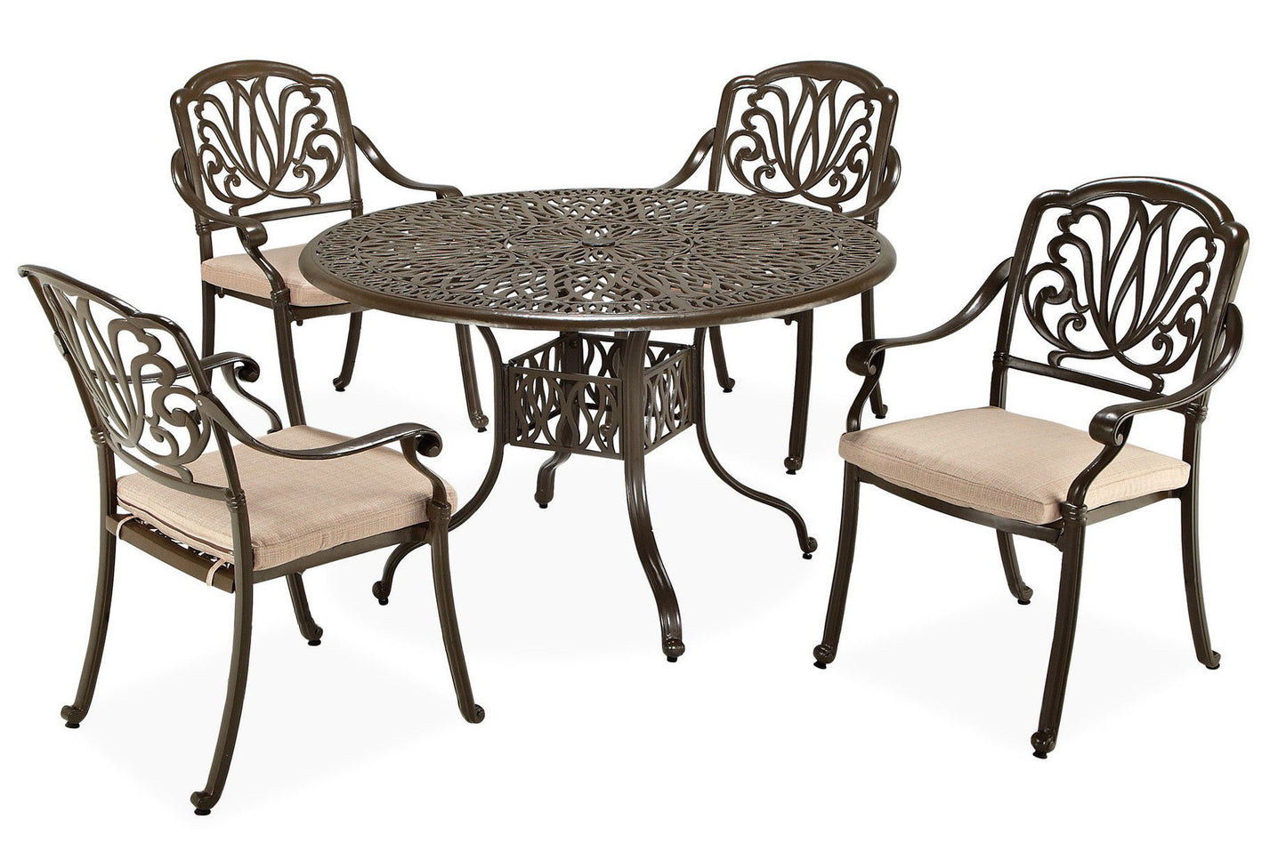 Capri - 5 Piece Outdoor Dining Set - Dark Brown