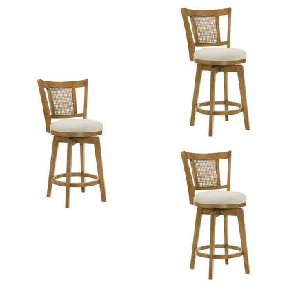 Isla - 30" Amber Glow Bar Height Rubberwood Swivel Barstool