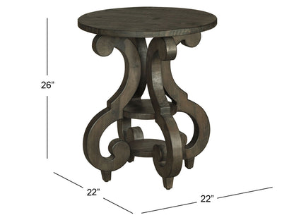 Bellamy - Round Accent End Table - Peppercorn