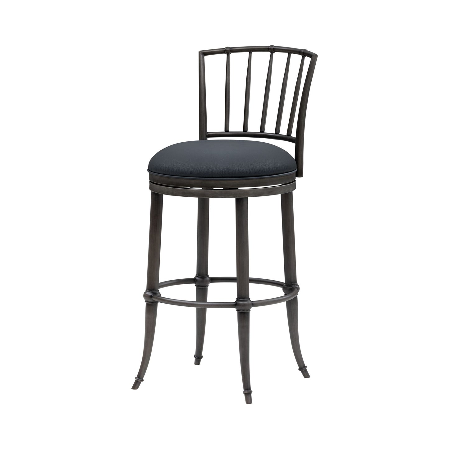 Vince - Commercial Grade Steel Frame Faux Leather Upholstered Swivel Bar Height Barstool