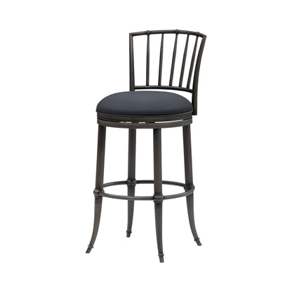 Vince - Commercial Grade Steel Frame Faux Leather Upholstered Swivel Bar Height Barstool