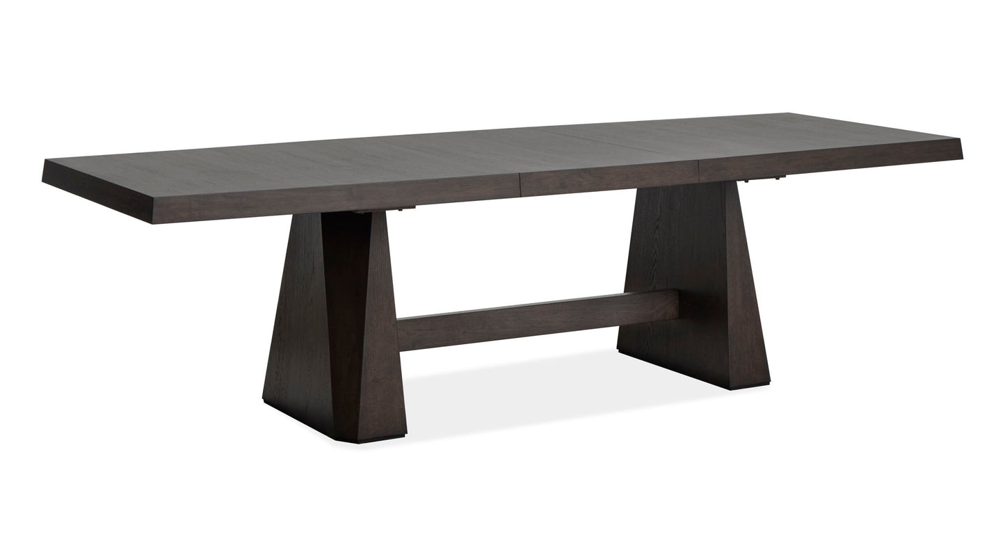 Tauren - Extendable Double Pedestal Dining Table - Coffee Bean