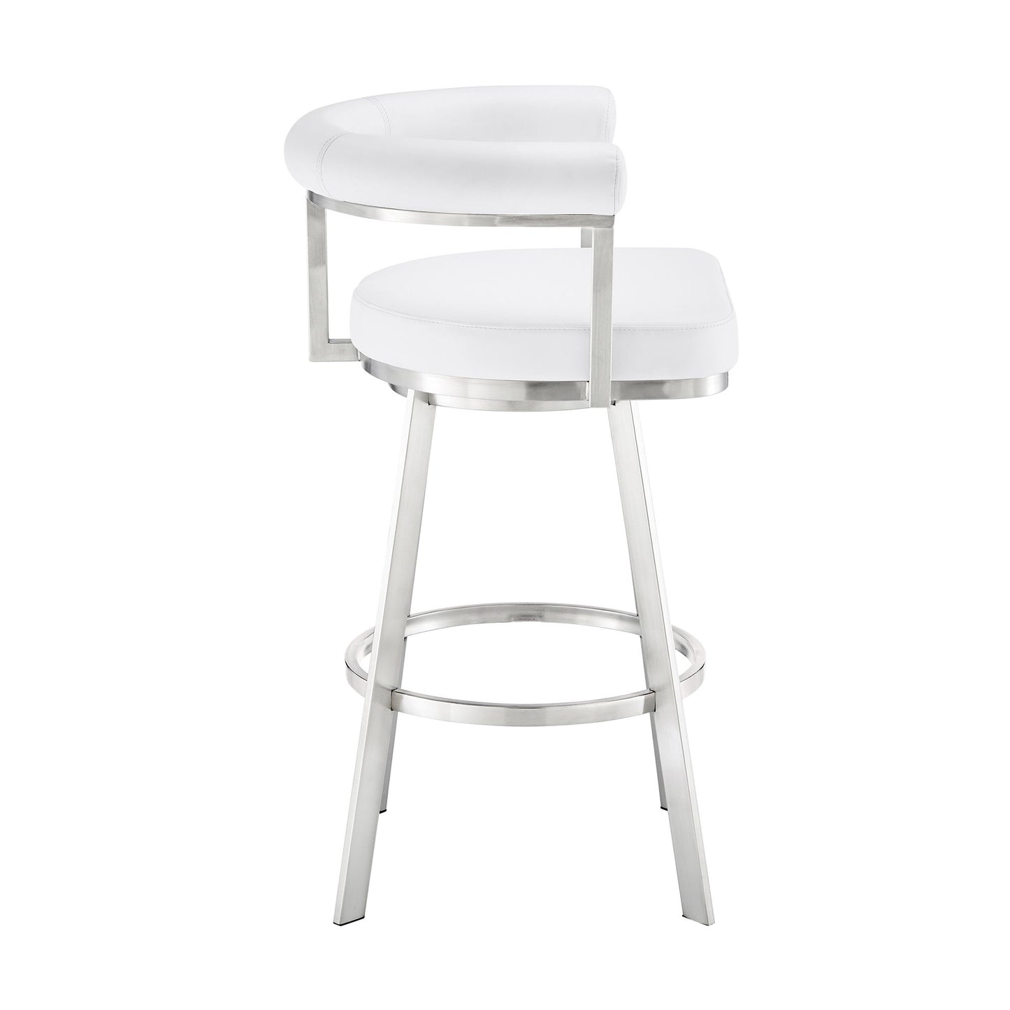 Nolagam - Swivel Bar Stool - Brushed Stainless Steel