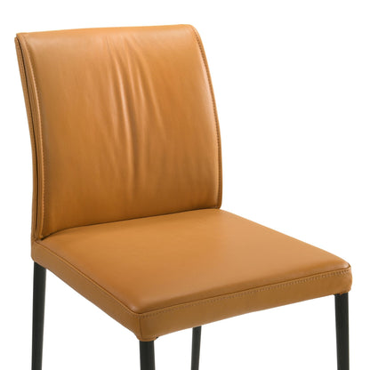 Meriam - Full Back Top Grain Leather Upholstered Metal Dining Chairs (Set of 2)